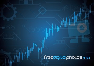 Bulish Stock Market Candle-stick Graph Stock Image