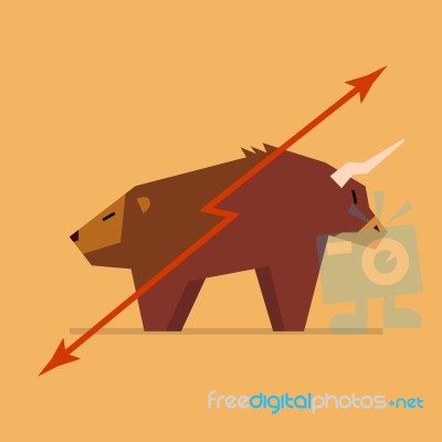 Bull And Bear Symbol Of Stock Market Stock Image