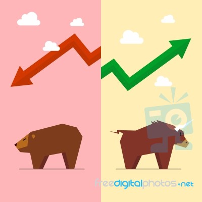 Bull And Bear Symbol Of Stock Market Stock Image