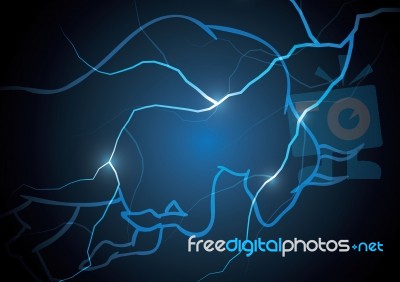 Bull Stock Market Technology Thunderbolt Stock Image