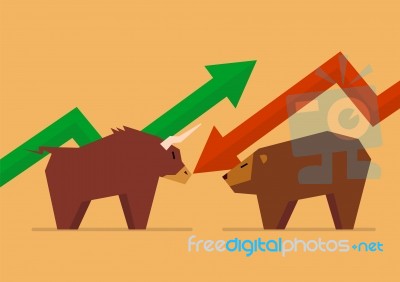 Bull Vs Bear Symbol Of Stock Market Stock Image