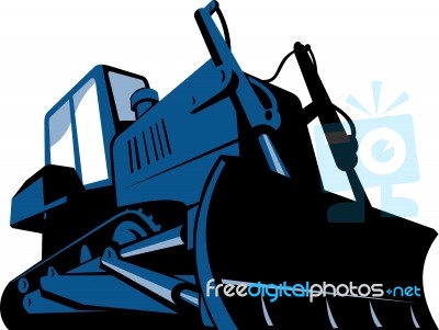 Bulldozer Front Retro Stock Image