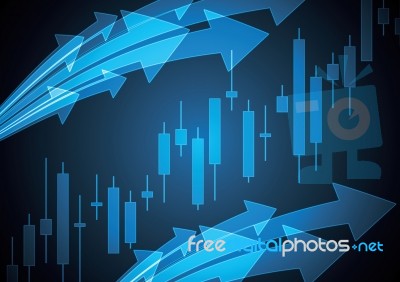 Bullish Stock Market Candle Stick Stock Image