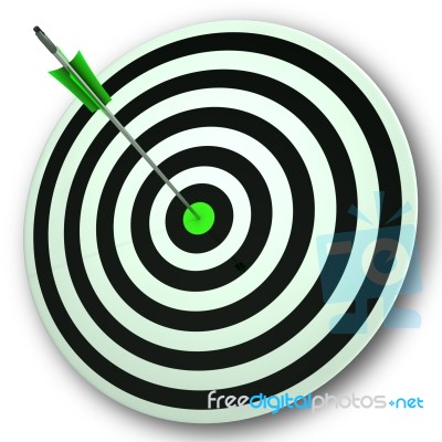 Bulls Eye Target Shows Perfect Accuracy And Focus Stock Image