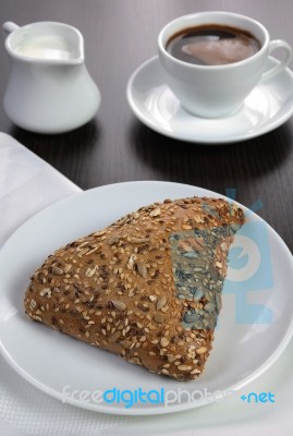 Bun With Cereals Stock Photo