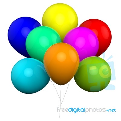 Bunch Of Balloons Shows Carnival Fiesta Or Celebration Stock Image