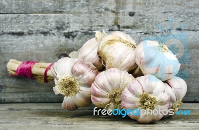 Bunch Of Garlic Stock Photo