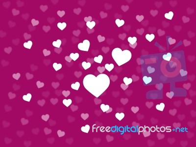 Bunch Of Hearts Background Shows Loving Couple Or Passionate Mar… Stock Image