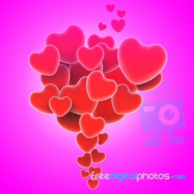 Bunch Of Hearts Means Summer Love Or Loving Couples Stock Image