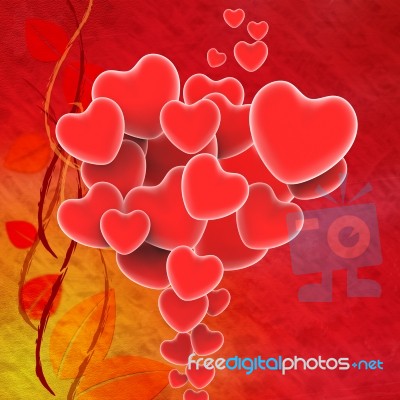 Bunch Of Hearts Means Sweet Hearts Or Beautiful Image Stock Image