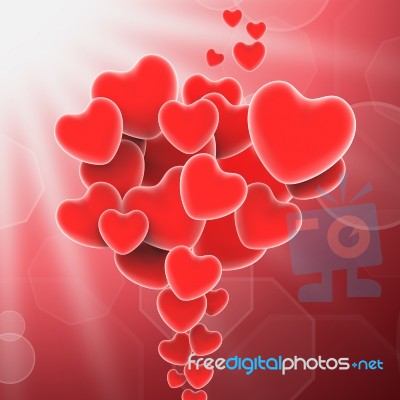 Bunch Of Hearts Means Sweet Love Or Romantic Couple Stock Image