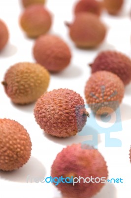 Bunch Of Lychee Fruits Stock Photo