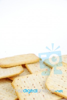 Bunch Of Rectangular Cheese Crackers Stock Photo