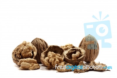 Bunch Of Walnuts Stock Photo