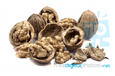 Bunch Of Walnuts Stock Photo