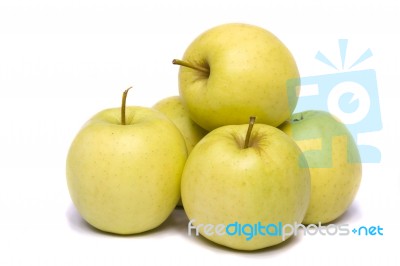 Bunch Of Yellow Apples Stock Photo