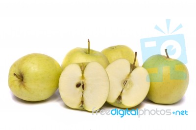 Bunch Of Yellow Apples Stock Photo