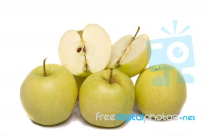 Bunch Of Yellow Apples Stock Photo