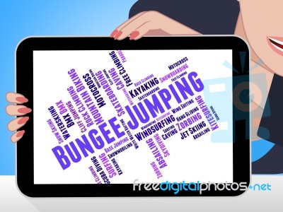 Bungee Jumping Represents Extreme Sport And Adventure Stock Image