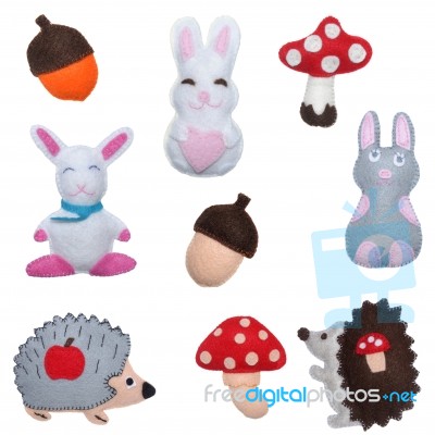 Bunnies And Hedgehogs Stock Photo