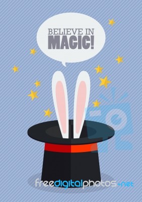 Bunny Ears In Magician Hat Stock Image