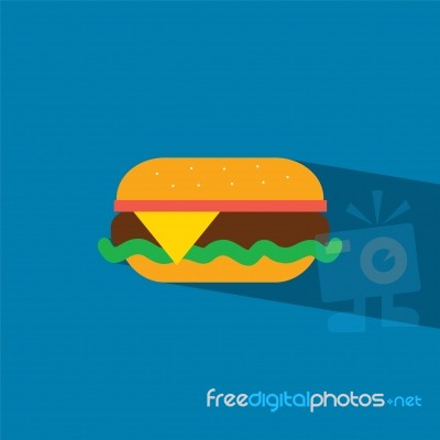 Burger Flat Icon   Illustration  Stock Image