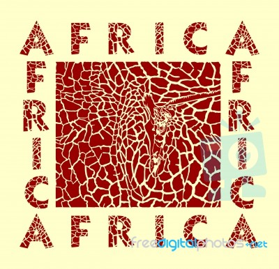 Burgundy Giraffe Background And Text Africa Stock Image