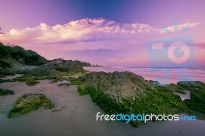 Burleigh Heads Beach During The Day Stock Photo