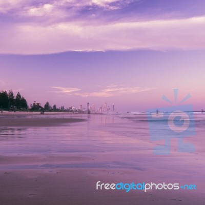 Burleigh Heads Beach During The Day Stock Photo