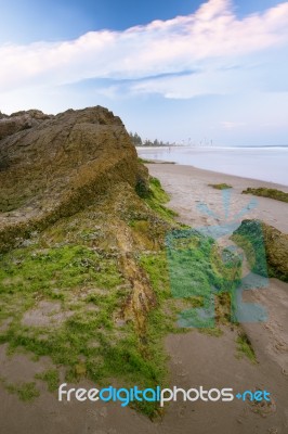 Burleigh Heads Beach During The Day Stock Photo