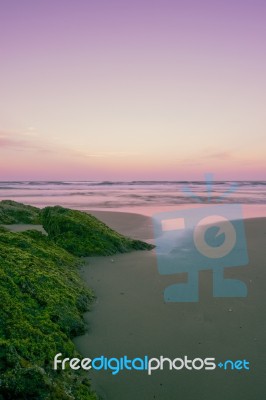 Burleigh Heads Beach During The Day Stock Photo