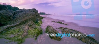 Burleigh Heads Beach During The Day Stock Photo