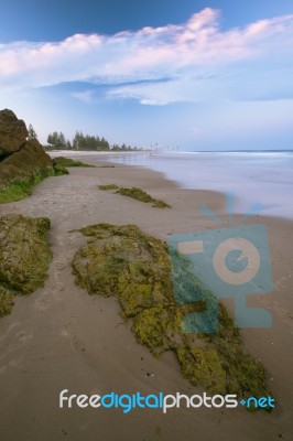 Burleigh Heads Beach During The Day Stock Photo