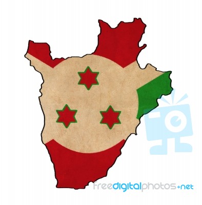 Burundi Map On Burundi Flag Drawing ,grunge And Retro Flag Serie… Stock Image