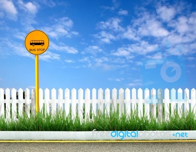 Bus Stop Sign Stock Photo