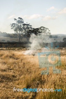 Bush Fire In A Country Town Stock Photo