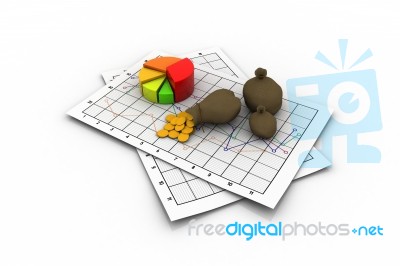 Business 3D Graph Stock Image