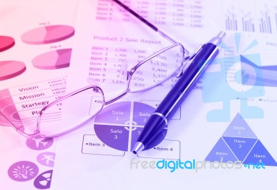 Business And Financial Report Stock Photo