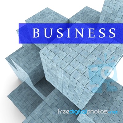 Business Blocks Design Represents Building Activity And Commercial Stock Image