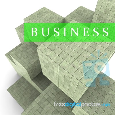 Business Blocks Shows Company Trade 3d Rendering Stock Image