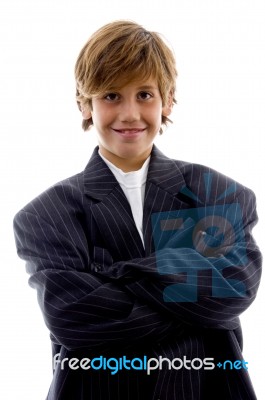 Business Boy with Arms Crossed Stock Photo