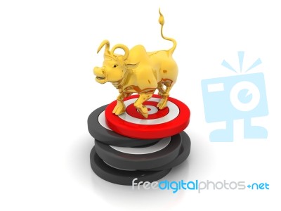 Business Bull And Target 1 Stock Image