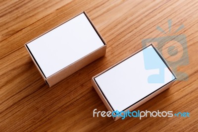 Business Card In Box Stock Photo