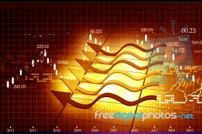 Business Chart And Arrows Stock Image