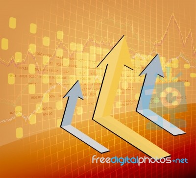 Business Chart And Arrows Shaped Scene Stock Image