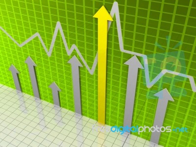 Business Chart Graph Background With Growing Arrows Stock Image