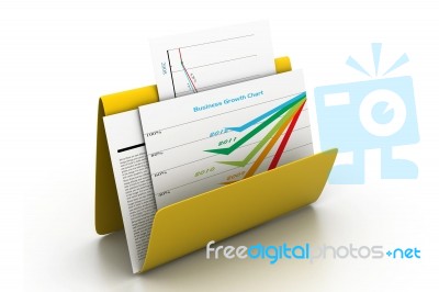 Business Chart In Folder Stock Image