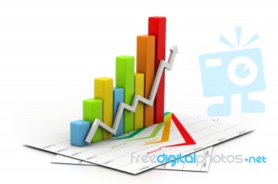 Business Chart With Growth Graph Stock Image