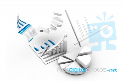 Business Chart With Growth Graph Stock Image