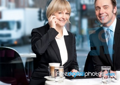 Business Colleagues Enjoying Coffee Stock Photo